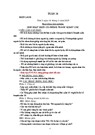 Kế hoạch bài dạy các môn Lớp 2 - Tuần 26 - Năm học 2024-2025 - Hồ Thị Hiền