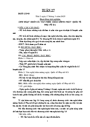 Kế hoạch bài dạy các môn Lớp 2 - Tuần 27 - Năm học 2024-2025 - Mai Thị Quyên