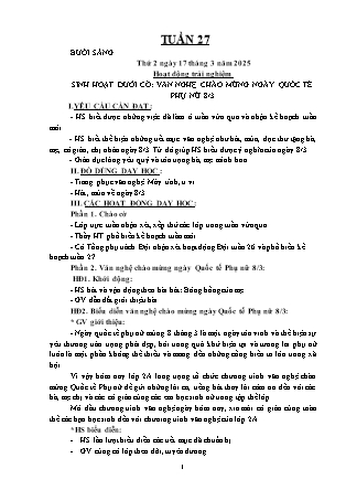 Kế hoạch bài dạy các môn Lớp 2 - Tuần 27 - Năm học 2024-2025 - Nguyễn Thị Hiền