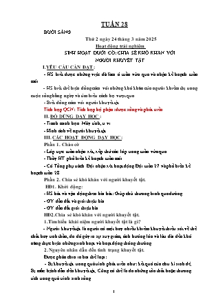 Kế hoạch bài dạy các môn Lớp 2 - Tuần 28 - Năm học 2024-2025 - Nguyễn Thị Hiền