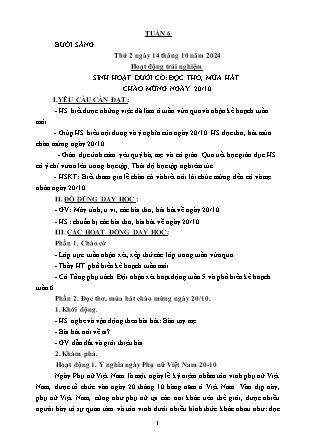 Kế hoạch bài dạy các môn Lớp 2 - Tuần 6 - Năm học 2024-2025 - Mai Thị Quyên