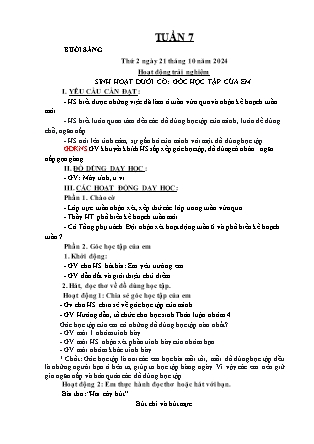 Kế hoạch bài dạy các môn Lớp 2 - Tuần 7 - Năm học 2024-2025 - Hồ Thị Hiền