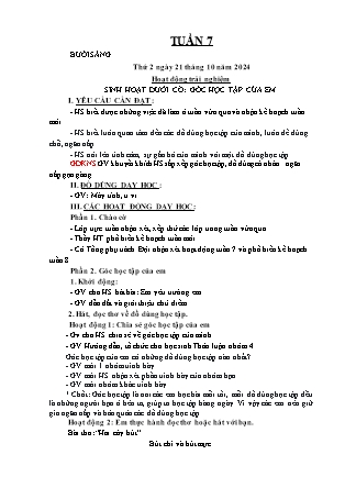 Kế hoạch bài dạy các môn Lớp 2 - Tuần 7 - Năm học 2024-2025 - Nguyễn Thị Hiền