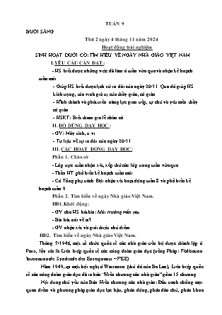 Kế hoạch bài dạy các môn Lớp 2 - Tuần 9 - Năm học 2024-2025 - Mai Thị Quyên