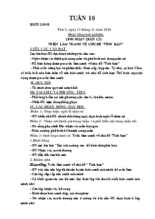 Kế hoạch bài dạy các môn Lớp 3 - Tuần 10 - Năm học 2024-2025 - Đỗ Thị Nhung