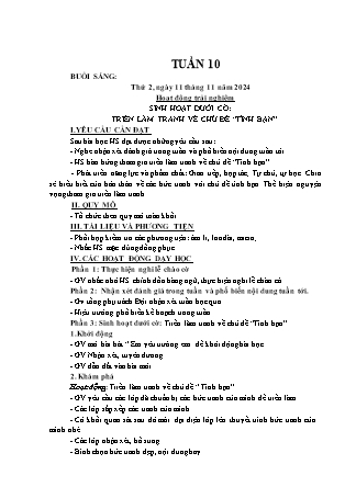 Kế hoạch bài dạy các môn Lớp 3 - Tuần 10 - Năm học 2024-2025 - Nguyễn Thị Sỹ