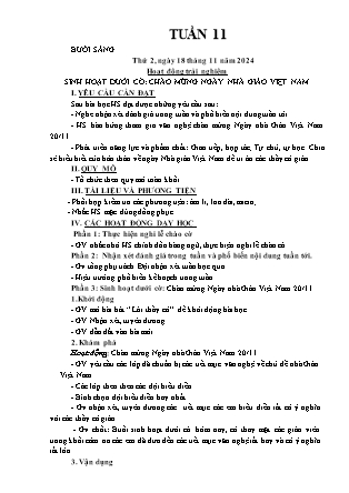Kế hoạch bài dạy các môn Lớp 3 - Tuần 11 - Năm học 2024-2025 - Đỗ Thị Nhung