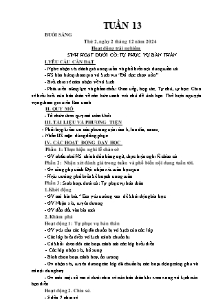 Kế hoạch bài dạy các môn Lớp 3 - Tuần 13 - Năm học 2024-2025 - Đỗ Thị Nhung