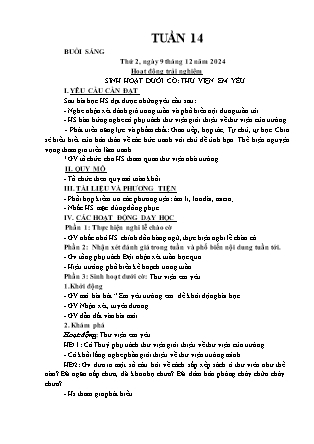 Kế hoạch bài dạy các môn Lớp 3 - Tuần 14 - Năm học 2024-2025 - Đỗ Thị Nhung