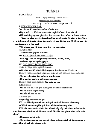 Kế hoạch bài dạy các môn Lớp 3 - Tuần 14 - Năm học 2024-2025 - Nguyễn Thị Sỹ