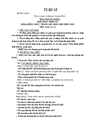 Kế hoạch bài dạy các môn Lớp 3 - Tuần 15 - Năm học 2024-2025 - Nguyễn Thị Sỹ