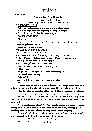 Kế hoạch bài dạy các môn Lớp 3 - Tuần 2 - Năm học 2024-2025 - Đỗ Thị Nhung