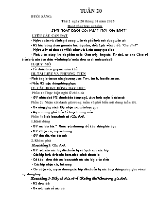 Kế hoạch bài dạy các môn Lớp 3 - Tuần 20 - Năm học 2024-2025 - Nguyễn Thị Sỹ