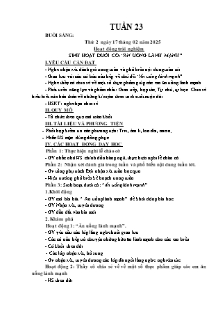 Kế hoạch bài dạy các môn Lớp 3 - Tuần 23 - Năm học 2024-2025 - Hà Thị Thúy Giang