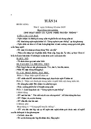 Kế hoạch bài dạy các môn Lớp 3 - Tuần 24 - Năm học 2024-2025 - Nguyễn Thị Sỹ