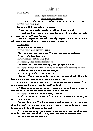 Kế hoạch bài dạy các môn Lớp 3 - Tuần 25 - Năm học 2024-2025 - Đỗ Thị Nhung