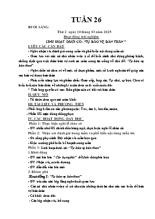 Kế hoạch bài dạy các môn Lớp 3 - Tuần 26 - Năm học 2024-2025 - Đỗ Thị Nhung