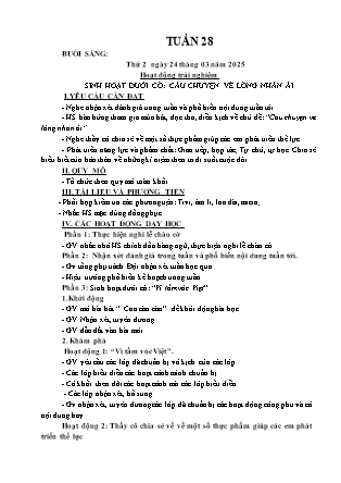 Kế hoạch bài dạy các môn Lớp 3 - Tuần 28 - Năm học 2024-2025 - Đỗ Thị Nhung