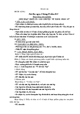 Kế hoạch bài dạy các môn Lớp 3 - Tuần 28 - Năm học 2024-2025 - Hà Thị Thúy Giang