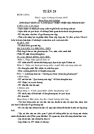 Kế hoạch bài dạy các môn Lớp 3 - Tuần 29 - Năm học 2024-2025 - Nguyễn Thị Sỹ