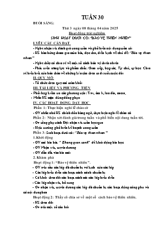 Kế hoạch bài dạy các môn Lớp 3 - Tuần 30 - Năm học 2024-2025 - Đỗ Thị Nhung