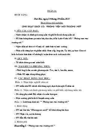 Kế hoạch bài dạy các môn Lớp 3 - Tuần 31 - Năm học 2024-2025 - Hà Thị Thúy Giang