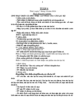Kế hoạch bài dạy các môn Lớp 3 - Tuần 5 - Năm học 2024-2025 - Hà Thị Thúy Giang