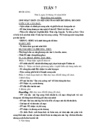 Kế hoạch bài dạy các môn Lớp 3 - Tuần 7 - Năm học 2024-2025 - Đỗ Thị Nhung