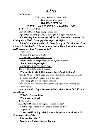 Kế hoạch bài dạy các môn Lớp 3 - Tuần 9 - Năm học 2024-2025 - Nguyễn Thị Sỹ