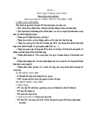 Kế hoạch bài dạy các môn Lớp 4 - Tuần 1 - Năm học 2024-2025 - Hoàng Thị Cẩm Thùy