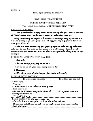 Kế hoạch bài dạy các môn Lớp 4 - Tuần 10 - Năm học 2024-2025 - Hoàng Thị Cẩm Thùy