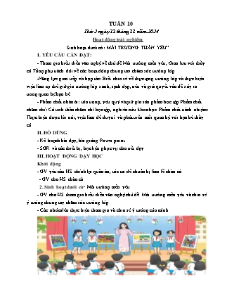 Kế hoạch bài dạy các môn Lớp 4 - Tuần 10 - Năm học 2024-2025 - Lê Thị Mận