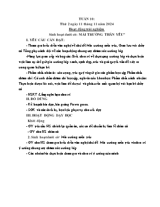 Kế hoạch bài dạy các môn Lớp 4 - Tuần 10 - Năm học 2024-2025 - Thiều Thị Thủy