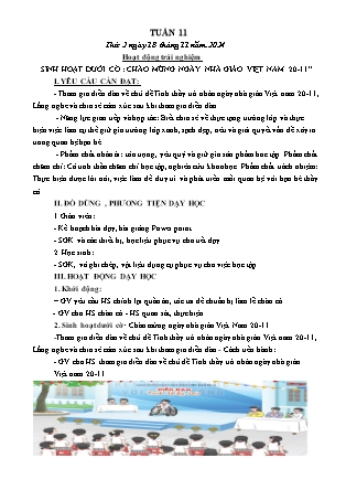 Kế hoạch bài dạy các môn Lớp 4 - Tuần 11 - Năm học 2024-2025 - Lê Thị Mận