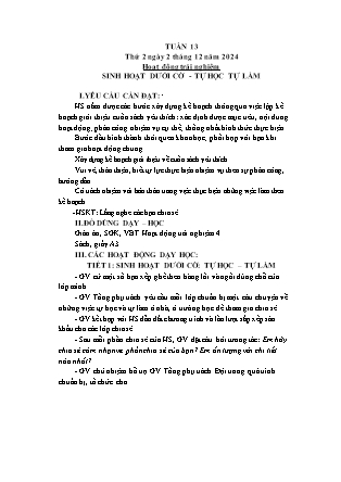 Kế hoạch bài dạy các môn Lớp 4 - Tuần 13 - Năm học 2024-2025 - Ngô Minh Nguyệt