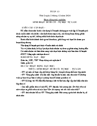 Kế hoạch bài dạy các môn Lớp 4 - Tuần 13 - Năm học 2024-2025 - Thiều Thị Thủy