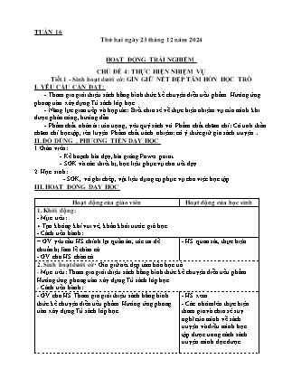 Kế hoạch bài dạy các môn Lớp 4 - Tuần 16 - Năm học 2024-2025 - Hoàng Thị Cẩm Thùy