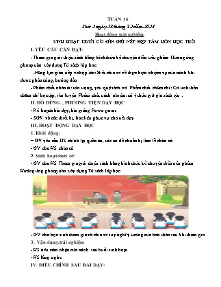 Kế hoạch bài dạy các môn Lớp 4 - Tuần 16 - Năm học 2024-2025 - Lê Thị Mận