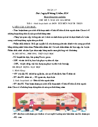 Kế hoạch bài dạy các môn Lớp 4 - Tuần 17 - Năm học 2024-2025 - Lê Thị Mận