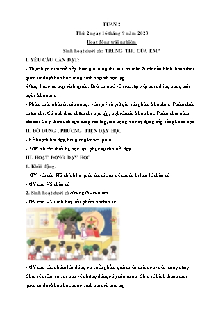 Kế hoạch bài dạy các môn Lớp 4 - Tuần 2 - Năm học 2024-2025 - Hoàng Thị Cẩm Thùy