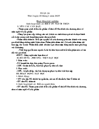 Kế hoạch bài dạy các môn Lớp 4 - Tuần 20 - Năm học 2024-2025 - Thiều Thị Thủy