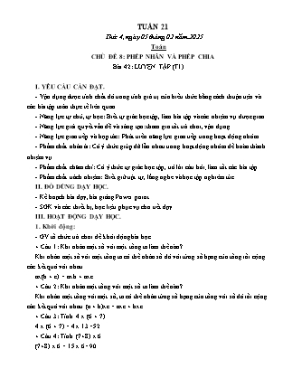 Kế hoạch bài dạy các môn Lớp 4 - Tuần 21 - Năm học 2024-2025 - Ngô Minh Nguyệt