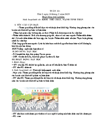 Kế hoạch bài dạy các môn Lớp 4 - Tuần 22 - Năm học 2024-2025 - Thiều Thị Thủy