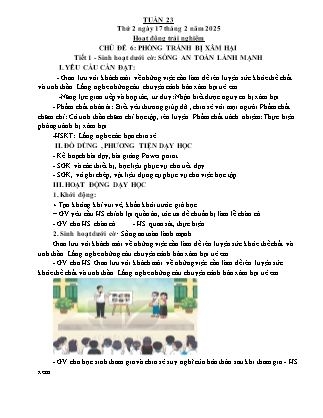 Kế hoạch bài dạy các môn Lớp 4 - Tuần 23 - Năm học 2024-2025 - Thiều Thị Thủy