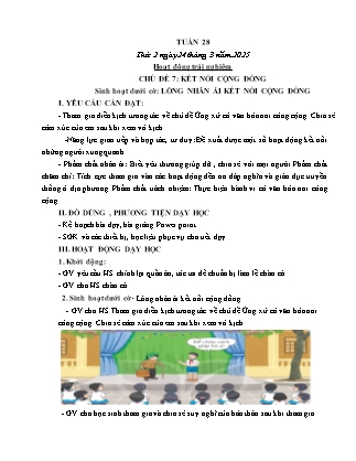 Kế hoạch bài dạy các môn Lớp 4 - Tuần 28 - Năm học 2024-2025 - Lê Thị Mận