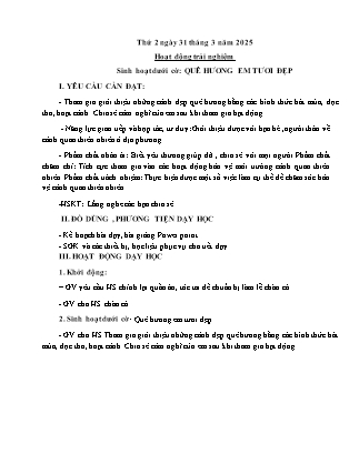 Kế hoạch bài dạy các môn Lớp 4 - Tuần 29 - Năm học 2024-2025 - Thiều Thị Thủy