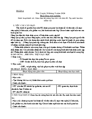 Kế hoạch bài dạy các môn Lớp 4 - Tuần 4 - Năm học 2024-2025 - Hoàng Thị Cẩm Thùy