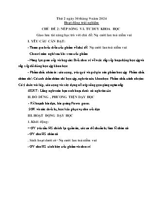 Kế hoạch bài dạy các môn Lớp 4 - Tuần 4 - Năm học 2024-2025 - Thiều Thị Thủy