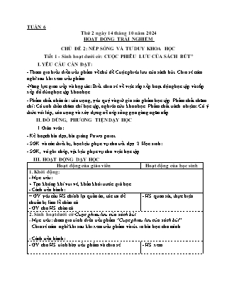 Kế hoạch bài dạy các môn Lớp 4 - Tuần 6 - Năm học 2024-2025 - Hoàng Thị Cẩm Thùy
