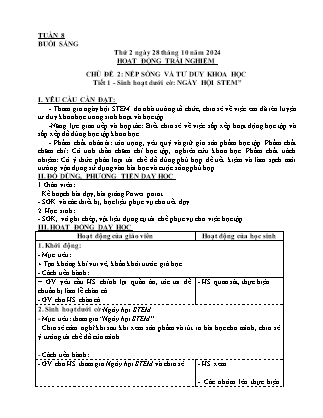 Kế hoạch bài dạy các môn Lớp 4 - Tuần 8 - Năm học 2024-2025 - Ngô Minh Nguyệt